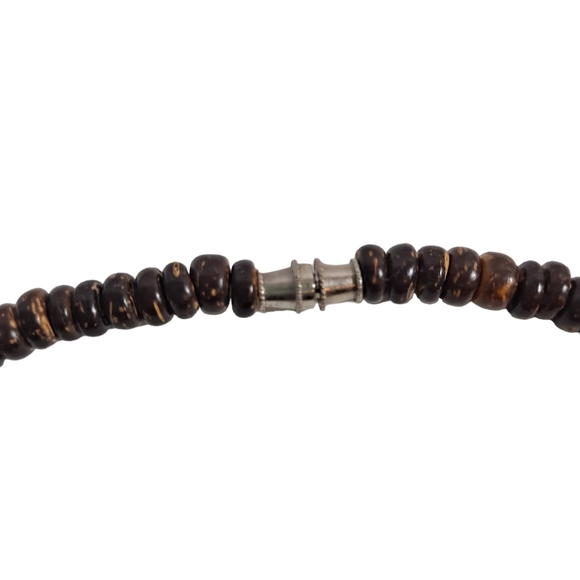 Hand Carved Wooden Tribal Necklace Beaded Elephant Giraffe Brown - Picture 6 of 14